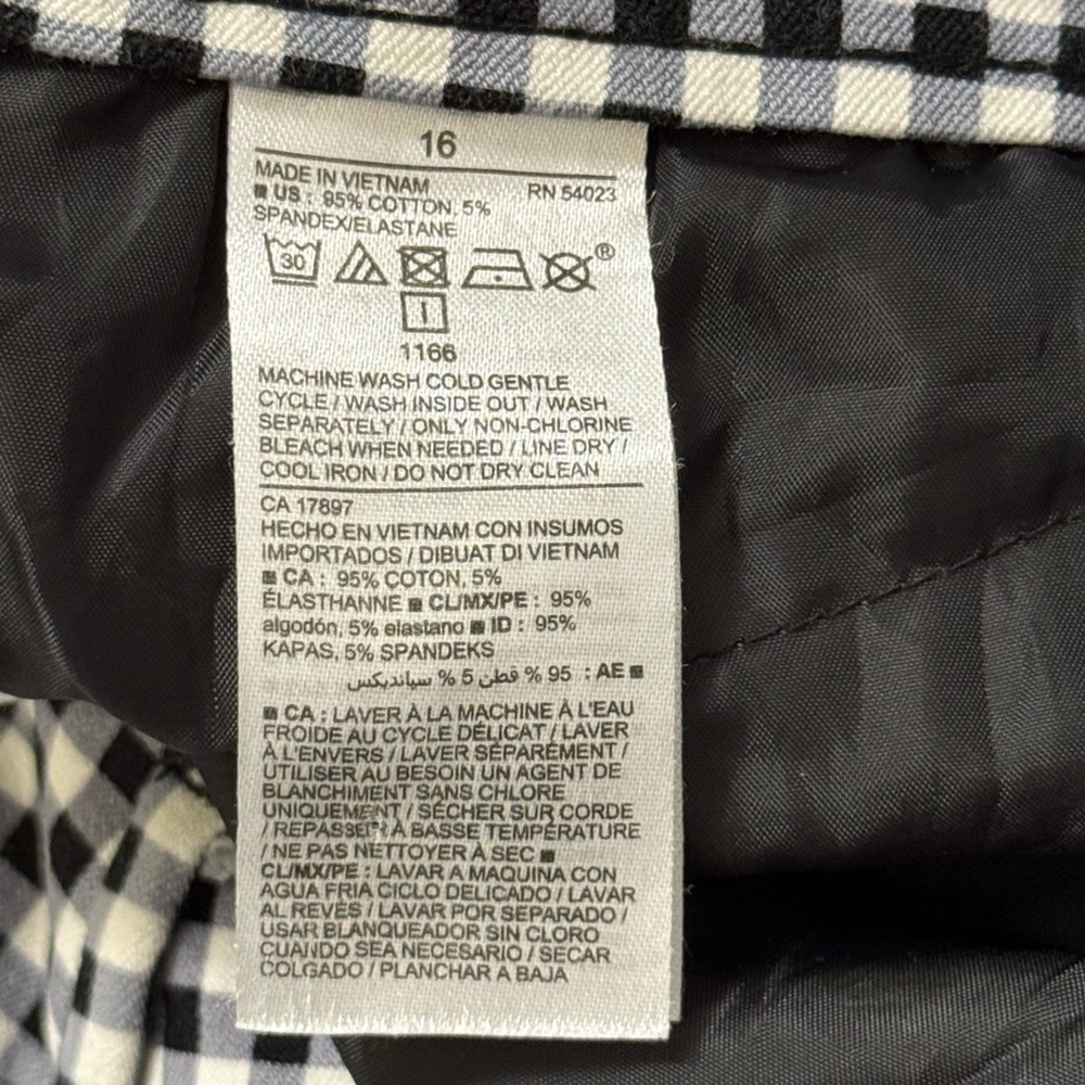 Old Navy Pixie Black White Gingham Plaid Pant Size 16 Academia Career Office - Picture 8 of 10